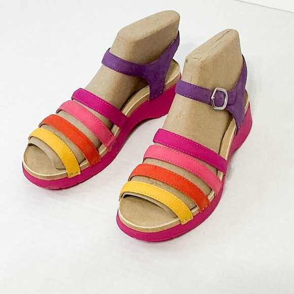 DANSKO NWB Sz 39 Multi Nubuck Leather Milled Roxie Comfort Sandals - Picture 4 of 10